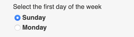 Selecting the first day of the week for calendars and date pickers in Virto Kanban Board