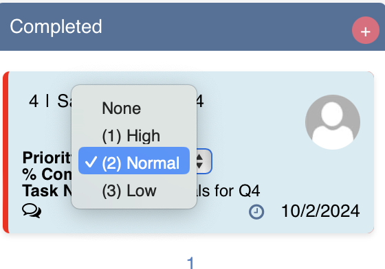 Editing task values directly on a Virto Kanban card without opening the edit form