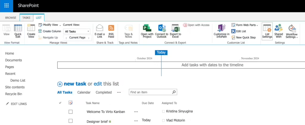 Step 1 opening List Settings in SharePoint to enable fill-in choices for a column