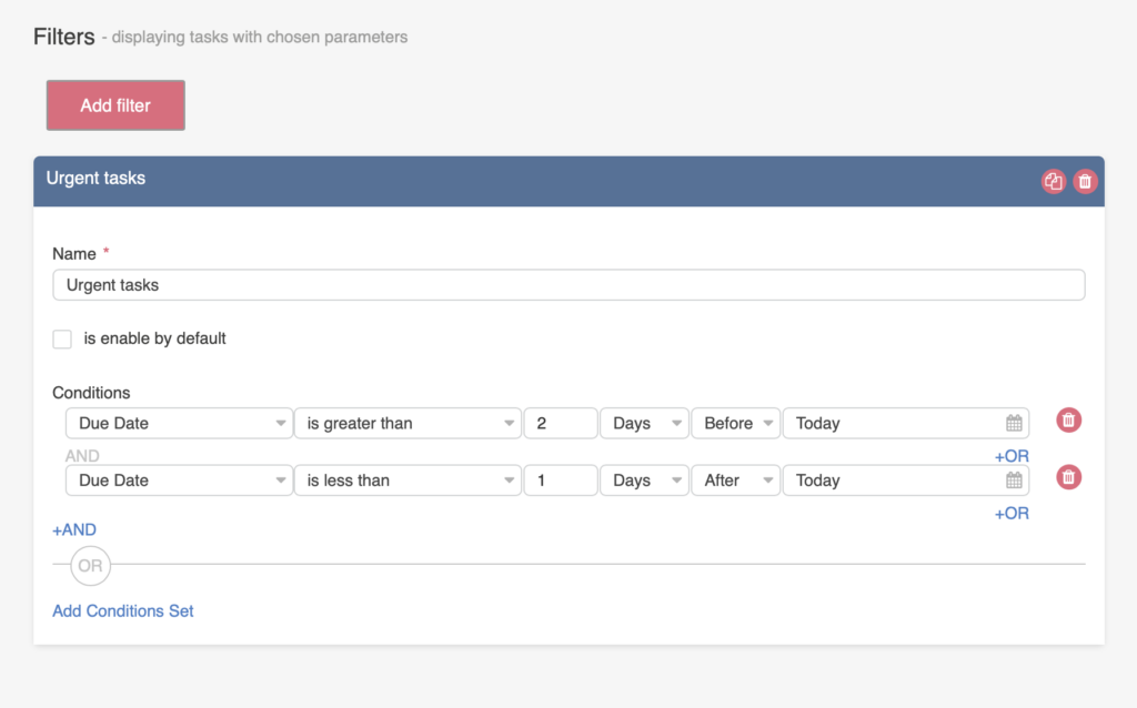 Date filter with a manually selected date range in Virto Kanban Board