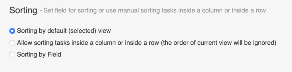 Default task sorting in Virto Kanban Board following the selected list view order