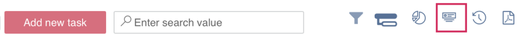Switching to Subtasks view mode on the Virto Kanban Board toolbar