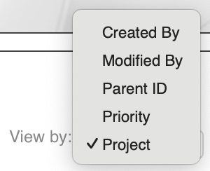 The View by dropdown on the Virto Kanban toolbar for choosing the board layout