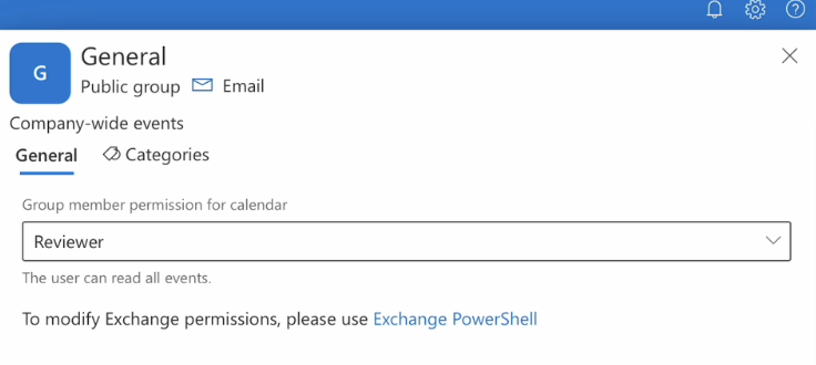 Exchange PowerShell option for setting group-calendar permissions at the Exchange group level