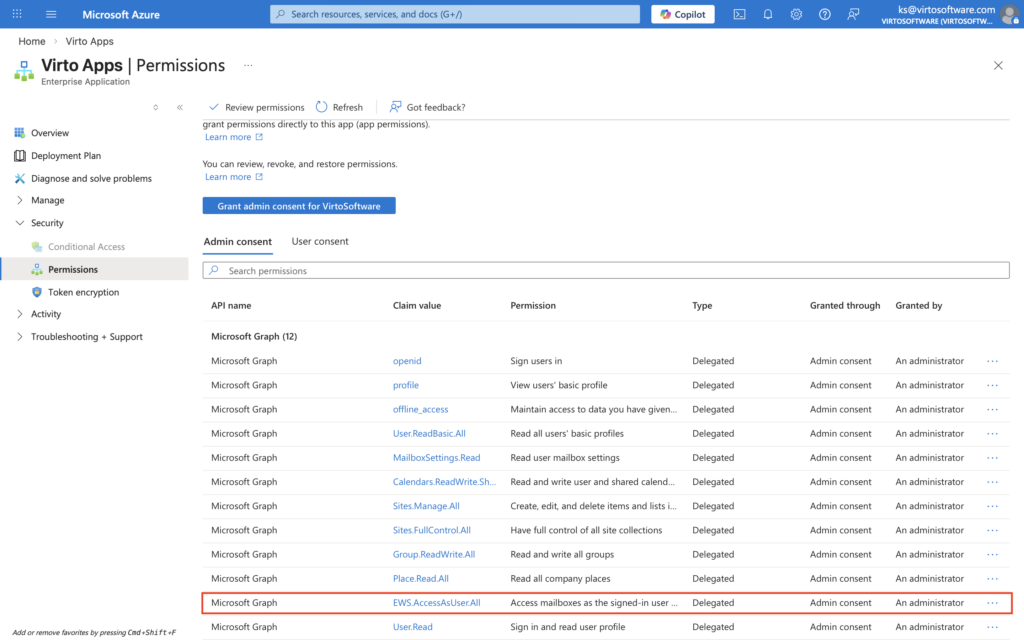 Microsoft alert warning about apps still using the deprecated EWS.AccessAsUser.All permission