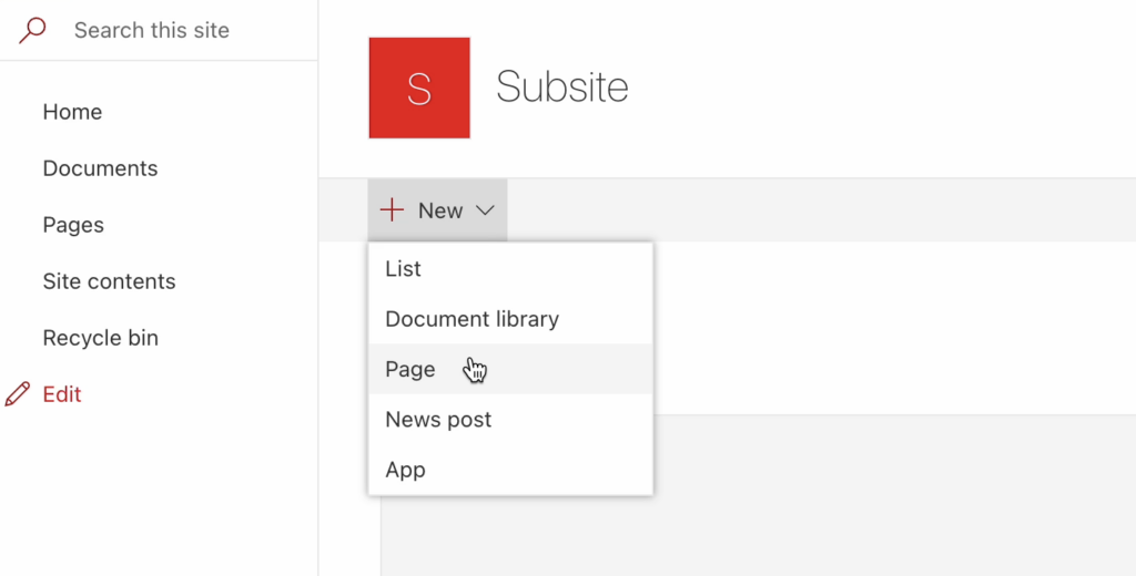 Creating a new page in the SharePoint Modern experience to host the web part